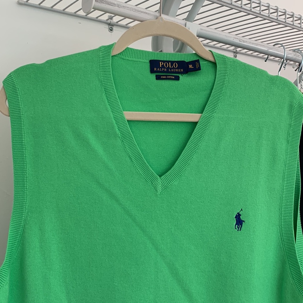 Polo Sweater Vest V-Neck Like New Size XL